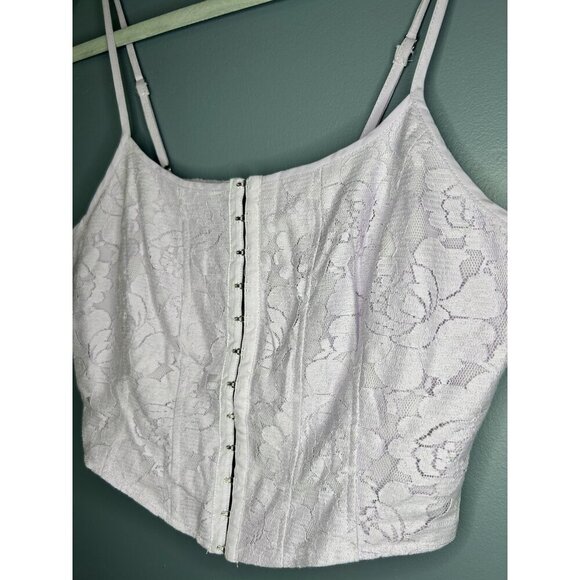 Wild Fable Corset Top Womens M Lace Floral Adjustable Straps Lilac Fairy Sexy - Picture 4 of 15